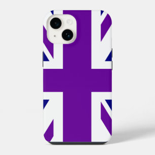 Marine und Lila Union Jack iPhone 14 Hülle