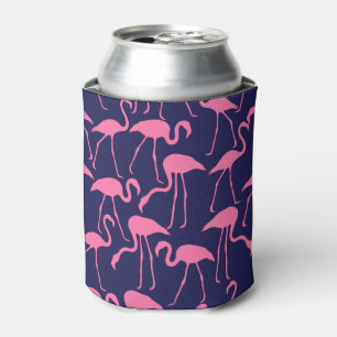 Marine und rosa Flamingo-Muster Dosenkühler