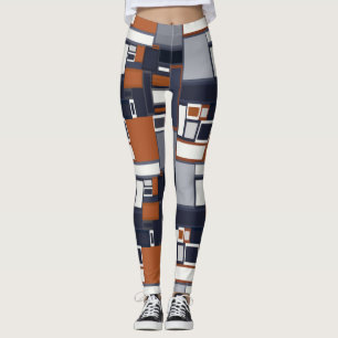 Marine-und Rost-Mitte- des Jahrhundertsmodernes Leggings