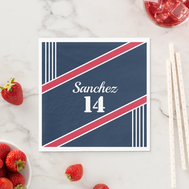 Marine und Roter Baseball oder Sport Serviette (Beispiel)