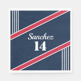 Marine und Roter Baseball oder Sport Serviette