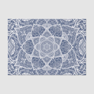 Marine und weiße Mandala - Loergann im Walhai Seidenpapier