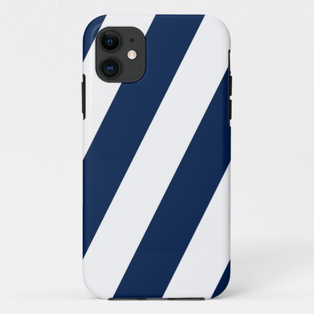 Marine und weiße Streifen Case-Mate iPhone Hülle (Rückseite)