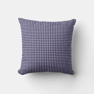 Marine und weißer Gingham Kissen