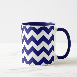 Marine und weißer Zickzack Tasse