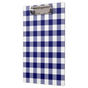 Marine und weißes Gingham-Muster Klemmbrett