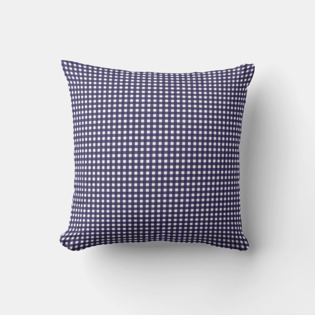 Marine und White Gingham Kissen (Vorderseite)