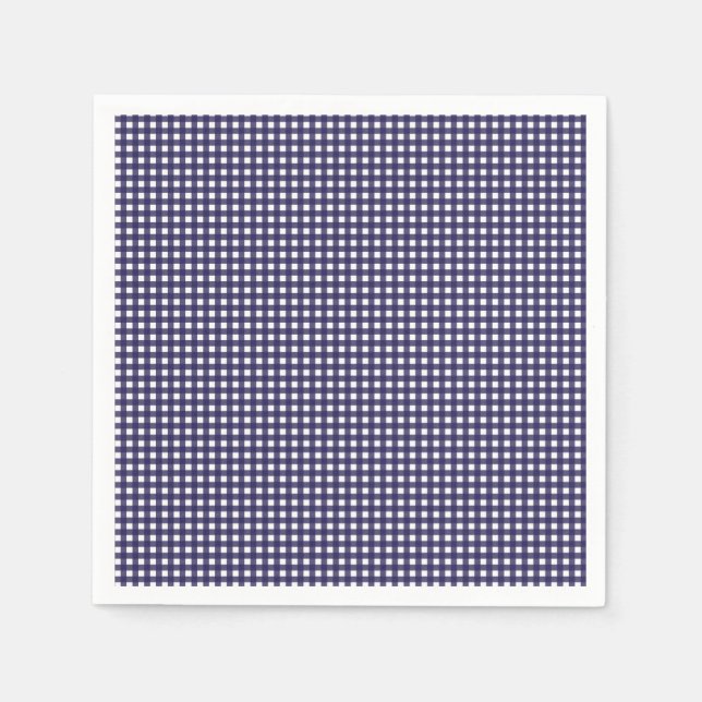Marine und White Gingham Serviette (Vorderseite)