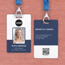 Marine-Unternehmensmitarbeiter-Foto-ID-QR-Code-Log