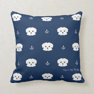 Marine verankert Maltipoo Welpen-Wurfs-Kissen Kissen