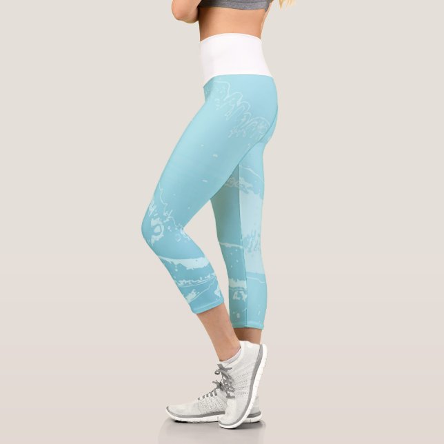 Marine Vibes Abstrakt Capri Leggings (Links)