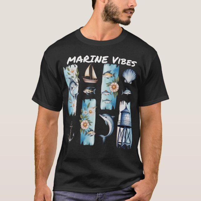 Marine Vibes Ocean Fun T-Shirt (Vorderseite)