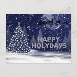Marine-Weihnachtsbaum dunkle schneebedeckte Nacht Postkarte