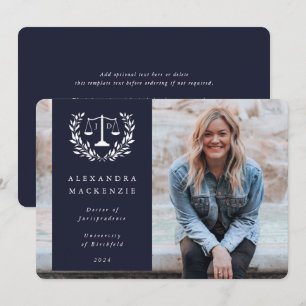 Marine + Weiß JD Law Schuppen Lorbeerkranz Foto Ankündigung