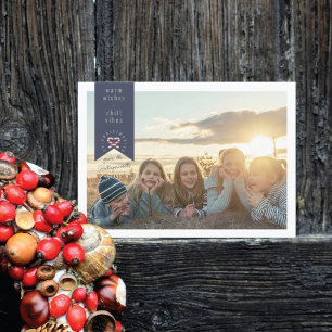Marineband-Schleifen-Foto-Weihnachtskarte Einladung