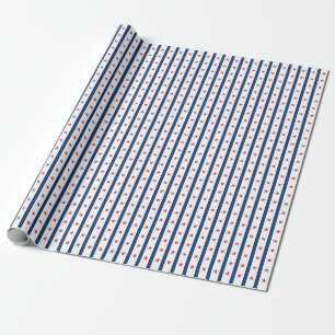 Marinebänder und Rote Sterne, Amerikaner, Patriote Geschenkpapier