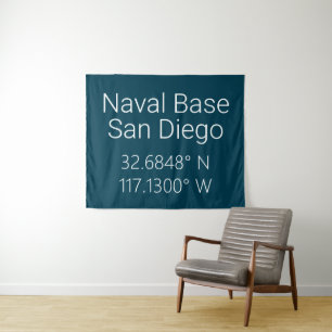 Marinebasis San Diego Breitengrad Wandteppich
