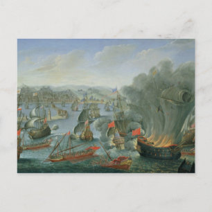 Marineblacht mit der spanischen Flotte Postkarte