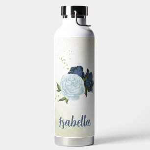 Marineblasche mit blühenden Blumen Trinkflasche