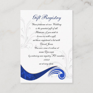 "marineblau" Gift Registry Cards Begleitkarte