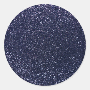 Marineblau-Glitter Runder Aufkleber