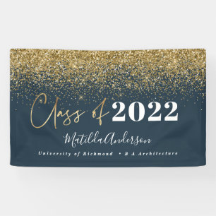 Marineblau-Glitzer-Skriptklasse des Abschlusses Banner
