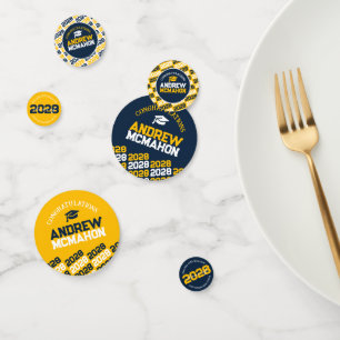Marineblau & Gold Abschlussfeier eines JAHRES pers Konfetti