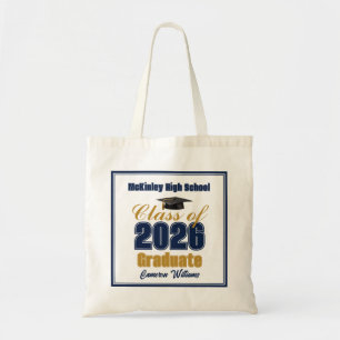 Marineblau Gold Absolventenklasse 2026 Individuell Tragetasche