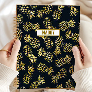 Marineblau Goldene Ananas Personalisierter Jahresp Planer