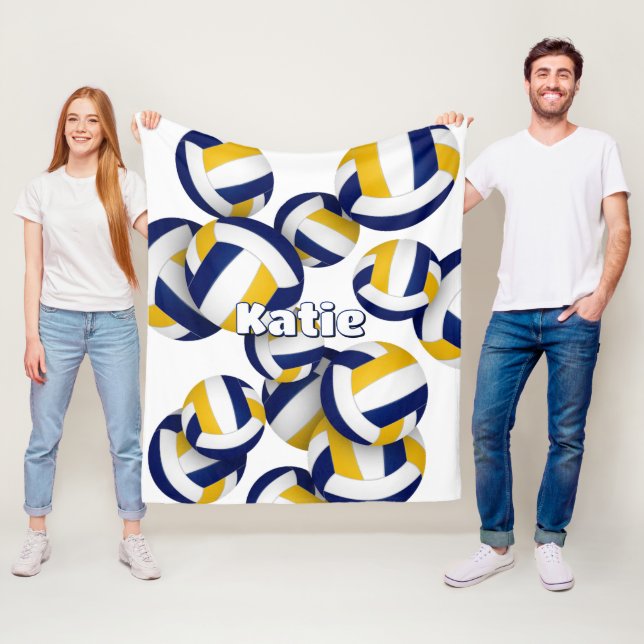 Marineblau in den Farben des Volleyballraumes Fleecedecke (Beispiel)