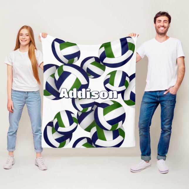 Marineblau in den Farben des Volleyballraumes Fleecedecke (Beispiel)