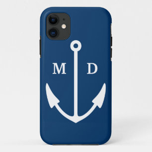 Marineblau iPhone Fall mit Bootsankermonogramm title_seo2