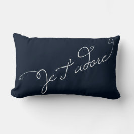 marineblau Je T Adore Französisch Phrase für I Ado Lendenkissen