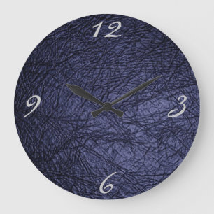 Marineblau-Lederbeschaffenheit Große Wanduhr