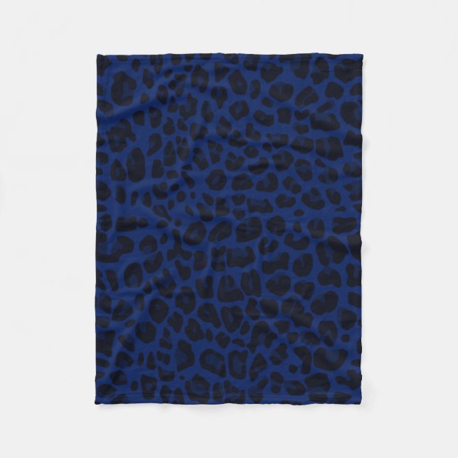 Marineblau-Leoparddruck Fleecedecke (Vorderseite)