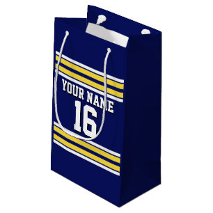 Marineblau mit gelben weißen Streifen Team Jersey Kleine Geschenktüte