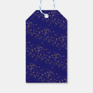 Marineblau mit goldenen Sternen Doppelgelenk Gebur Geschenkanhänger
