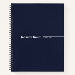 Marineblau, moderner minimalistischer personalisie notizbuch