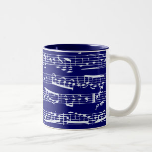Marineblau-Musiknoten Zweifarbige Tasse