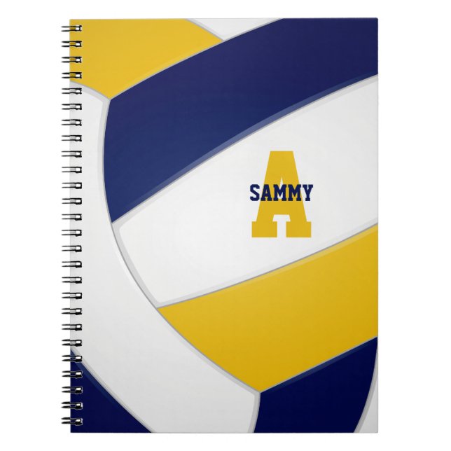 Marineblau, personalisierte Jungs, Volleyball Notizblock (Vorderseite)