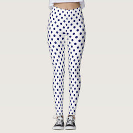 Marineblau-Polkapunkte des Party festliche auf Leggings