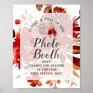 Marineblau Roségold Achat Fotokabine Hochzeitsschi Poster
