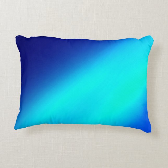 Marineblau Türkis ombre moonlight Double Strip Dekokissen (Rückseite)