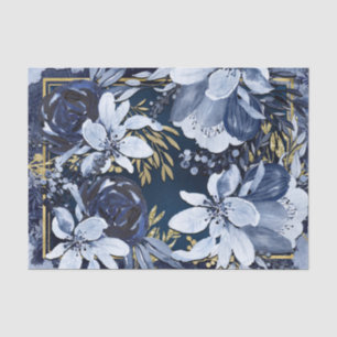 Marineblau und Gold Elegante moderne Wasserfarbe f Seidenpapier