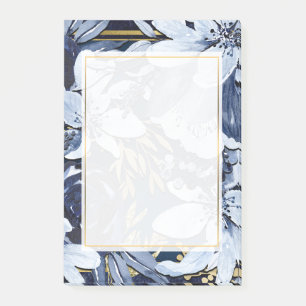 Marineblau und Gold Elegante moderne Wasserfarben  Post-it Klebezettel
