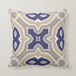 Marineblau-und Taupe-Marokkaner Kissen