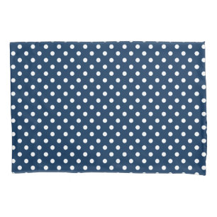 Marineblau- und -WEISS-Tupfenkissenbezugabdeckung Kissenbezug