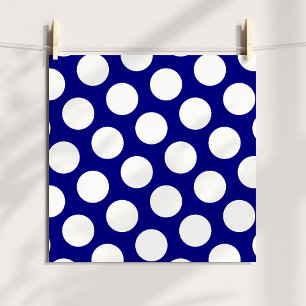 Marineblau und weiße Tupfen Poster