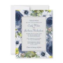 Marineblau, weiße Blüte und graue Hochzeit
