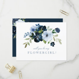 marineblau werden Sie meine Blumenkarten sein Einladungspostkarte